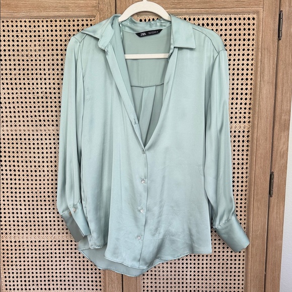Zara Tops - Zara Women's Light Green Blouse